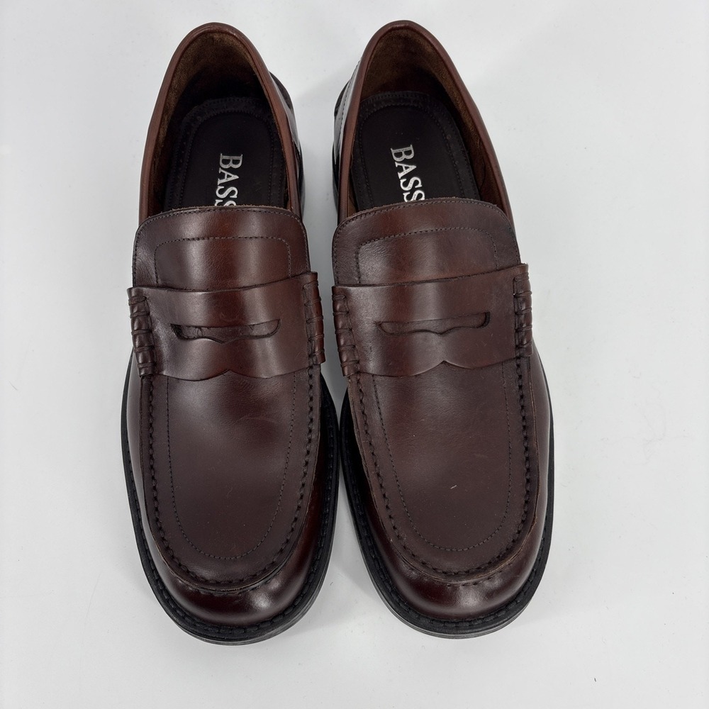 G.H. Bass Contender Penny Loafers Men's 11 Oxblood Leather Shoes Brazil Vintage